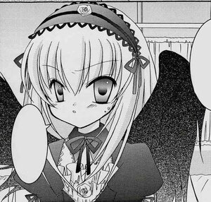 Rating: Safe Score: 0 Tags: 1girl blush detached_collar dress flower frills greyscale hairband image lolita_hairband long_hair looking_at_viewer monochrome ribbon rose solo suigintou User: admin