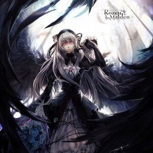 Rating: Safe Score: 0 Tags: 1girl black_wings dress feathers flower frills gothic_lolita hairband image lolita_fashion long_hair long_sleeves looking_at_viewer pink_eyes puffy_sleeves rose silver_hair solo suigintou wings User: admin