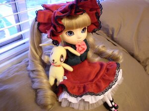 Rating: Safe Score: 0 Tags: 1girl auto_tagged blonde_hair blue_eyes bonnet bow doll dress drill_hair flower long_hair red_dress rose shinku sitting solo stuffed_animal twin_drills twintails very_long_hair User: admin