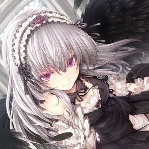 Rating: Safe Score: 0 Tags: 1girl black_ribbon black_wings doll_joints dress feathered_wings feathers flower frills gothic_lolita hairband image joints lolita_fashion lolita_hairband long_hair long_sleeves looking_at_viewer pink_eyes ribbon rose silver_hair smile solo suigintou wings User: admin