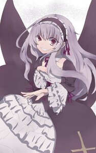 Rating: Safe Score: 0 Tags: 1girl detached_collar dress frills gothic_lolita grey_hair grin hairband image lolita_fashion long_hair long_sleeves looking_at_viewer smile solo suigintou wide_sleeves wings User: admin