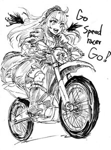 Rating: Safe Score: 0 Tags: 1girl boots greyscale ground_vehicle image long_hair monochrome motorcycle open_mouth solo suigintou User: admin