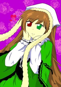 Rating: Safe Score: 0 Tags: 1girl brown_hair dress frills green_dress green_eyes head_scarf heterochromia image long_hair long_sleeves looking_at_viewer red_eyes solo suiseiseki very_long_hair User: admin