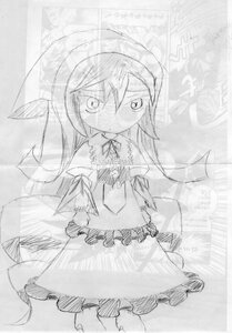 Rating: Safe Score: 0 Tags: 1girl blush closed_mouth dress frills greyscale hair_between_eyes hairband image long_hair long_sleeves monochrome solo standing suiseiseki traditional_media User: admin