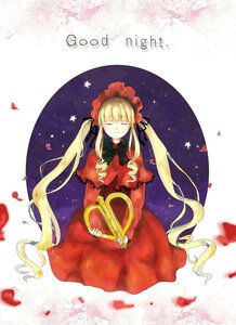 Rating: Safe Score: 0 Tags: 1girl blonde_hair bonnet bow closed_eyes dress flower image long_hair petals red_dress rose rose_petals shinku sitting solo twintails very_long_hair User: admin