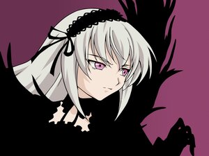 Rating: Safe Score: 0 Tags: 1girl black_ribbon black_wings detached_collar dress frills hairband image long_hair pink_eyes silver_hair simple_background solo suigintou wings User: admin