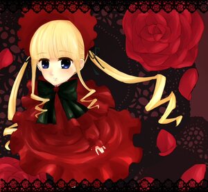 Rating: Safe Score: 0 Tags: 1girl blonde_hair blue_eyes blush bonnet dress drill_hair flower green_bow image long_hair long_sleeves looking_at_viewer petals pink_rose red_dress red_flower red_rose rose rose_petals shinku solo twin_drills twintails User: admin