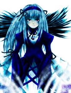 Rating: Safe Score: 0 Tags: 1girl black_wings dress frilled_sleeves frills hairband image juliet_sleeves long_hair long_sleeves looking_at_viewer puffy_sleeves ribbon simple_background smile solo suigintou very_long_hair white_background wings User: admin