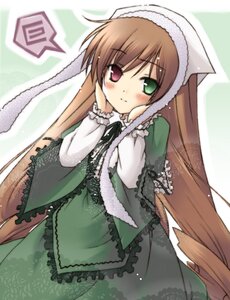 Rating: Safe Score: 0 Tags: 1girl bangs blush brown_hair corset dress drill_hair eretto frills green_dress green_eyes hat head_scarf heterochromia image lolita_fashion long_hair long_sleeves looking_at_viewer red_eyes rozen_maiden smile solo suiseiseki twin_drills twintails very_long_hair User: admin