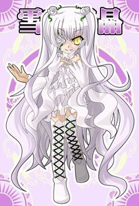 Rating: Safe Score: 0 Tags: 1girl boots cross-laced_footwear dress eyepatch flower hair_flower image kirakishou long_hair long_sleeves rose solo thigh_boots thighhighs very_long_hair white_flower white_footwear white_hair white_rose yellow_eyes User: admin