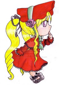 Rating: Safe Score: 0 Tags: 1girl auto_tagged blonde_hair bow dress drill_hair finger_to_mouth flower full_body hat image long_hair long_sleeves profile purple_eyes red_dress ribbon rose shinku solo very_long_hair User: admin