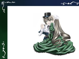 Rating: Safe Score: 0 Tags: 1girl bangs brown_hair dress frills green_dress green_eyes hat holding_hands image juliet_sleeves long_hair long_sleeves looking_at_viewer pair puffy_sleeves ribbon smile solo souseiseki suiseiseki top_hat very_long_hair User: admin