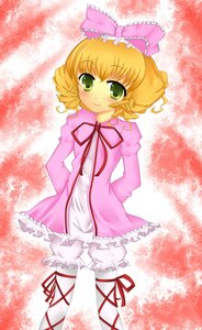 Rating: Safe Score: 0 Tags: 1girl blonde_hair bloomers blush bow dress frills green_eyes hair_bow hina_ichigo hinaichigo image long_sleeves looking_at_viewer pink_bow pink_dress ribbon short_hair smile solo standing underwear white_bloomers white_legwear User: admin