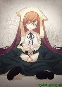 Rating: Safe Score: 0 Tags: 1girl bonnet brown_hair commentary_request dress frills green_dress green_eyes head_tilt heterochromia highres image lolita_fashion long_hair long_sleeves looking_at_viewer nilitsu red_eyes ribbon rozen_maiden sitting solo suiseiseki very_long_hair User: admin
