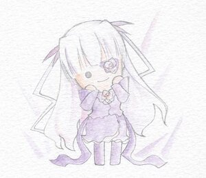 Rating: Safe Score: 0 Tags: 1girl barasuishou chibi dress flower full_body image long_hair long_sleeves looking_at_viewer purple_dress ribbon rose smile solo standing thighhighs two_side_up very_long_hair User: admin