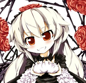 Rating: Safe Score: 0 Tags: 1girl bad_id bad_pixiv_id black_dress black_flower black_rose blush breasts dress flower frills grin hairband image kurokoge013 long_hair medium_breasts pink_rose red_eyes red_flower red_rose rose rozen_maiden smile solo suigintou thorns white_hair white_rose wings yellow_rose User: admin