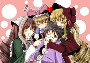 Rating: Safe Score: 0 Tags: blonde_hair bonnet bow brown_hair closed_eyes drill_hair glasses head_scarf heart hina_ichigo image long_hair multiple multiple_girls polka_dot polka_dot_background shinku siblings suiseiseki tagme User: admin