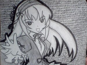Rating: Safe Score: 0 Tags: 1girl :d dress frills greyscale hairband image lolita_hairband long_hair long_sleeves looking_at_viewer monochrome open_mouth photo ribbon simple_background smile solo suigintou text_focus traditional_media upper_body User: admin