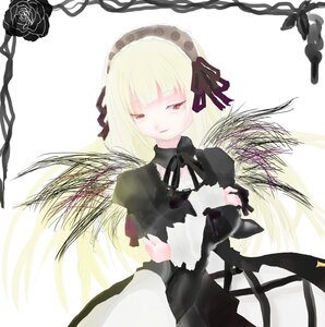 Rating: Safe Score: 0 Tags: 1girl bare_tree black_ribbon blonde_hair dress flower hairband image long_hair long_sleeves looking_at_viewer plant red_eyes ribbon rose solo striped suigintou tree wings User: admin