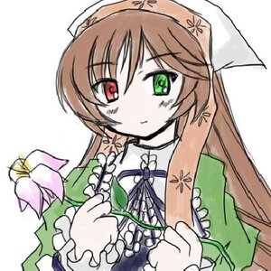 Rating: Safe Score: 0 Tags: 1girl brown_hair dress flower frills green_dress green_eyes head_scarf heterochromia image long_hair long_sleeves looking_at_viewer red_eyes ribbon simple_background solo suiseiseki upper_body very_long_hair watering_can white_background User: admin