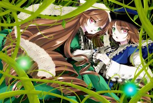 Rating: Safe Score: 0 Tags: 2girls brown_hair dress frills green_dress green_eyes hat heterochromia holding_hands image long_hair long_sleeves looking_at_viewer multiple_girls open_mouth pair red_eyes siblings sisters souseiseki suiseiseki twins very_long_hair User: admin