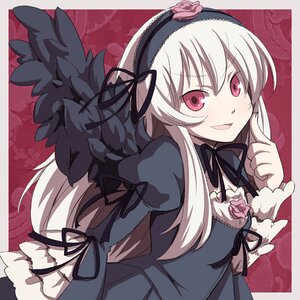 Rating: Safe Score: 3 Tags: 1girl aka_(s3637) black_ribbon black_wings commentary_request dress flower frills hairband image long_hair long_sleeves looking_at_viewer open_mouth partial_commentary photoshop_(medium) pink_eyes purple_eyes ribbon rose rozen_maiden silver_hair smile solo suigintou wings User: admin