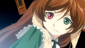 Rating: Safe Score: 0 Tags: 1girl bangs brown_hair closed_mouth dress frills green_dress green_eyes heterochromia image long_hair looking_at_viewer red_eyes simple_background solo suiseiseki User: admin