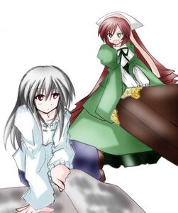 Rating: Safe Score: 0 Tags: 2girls blue_dress dress frills green_dress green_eyes heterochromia image long_hair long_sleeves multiple_girls pair pantyhose red_eyes simple_background souseiseki suigintou suiseiseki very_long_hair white_background User: admin