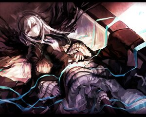 Rating: Safe Score: 0 Tags: 1girl black_dress black_wings commentary_request dress feathers hairband headdress highres image letterboxed long_hair long_sleeves looking_at_viewer lying on_back pink_eyes r04315 red_eyes ribbon rozen_maiden silver_hair solo suigintou wide_sleeves wings User: admin