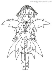 Rating: Safe Score: 0 Tags: 1girl boots dress frills full_body greyscale hairband image lolita_hairband long_hair long_sleeves looking_at_viewer monochrome ribbon simple_background smile solo standing suigintou white_background wings User: admin