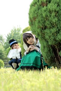 Rating: Safe Score: 0 Tags: 2girls black_hair brown_hair dress grass hat long_sleeves multiple_cosplay multiple_girls outdoors sitting tagme tree User: admin