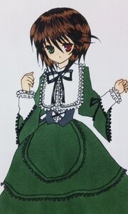 Rating: Safe Score: 0 Tags: 1girl brown_hair costume_switch dress frills green_dress green_eyes heterochromia image long_sleeves looking_at_viewer red_eyes ribbon short_hair simple_background solo souseiseki suiseiseki User: admin