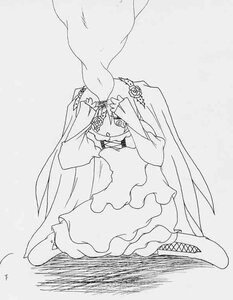 Rating: Safe Score: 0 Tags: 1girl boots dress flower frills greyscale image kirakishou long_hair long_sleeves monochrome solo very_long_hair User: admin