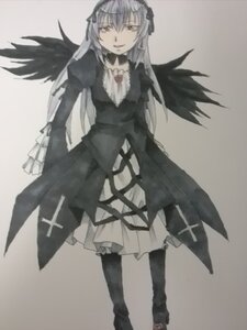 Rating: Safe Score: 0 Tags: 1girl black_dress black_wings dress frills full_body hairband image long_hair long_sleeves looking_at_viewer pink_eyes rose silver_hair simple_background solo standing suigintou wings User: admin