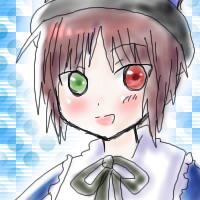 Rating: Safe Score: 0 Tags: 1girl argyle blush bowtie checkered checkered_background checkered_floor green_eyes hat image looking_at_viewer plaid_background short_hair solo souseiseki upper_body User: admin