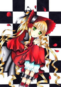 Rating: Safe Score: 0 Tags: 1girl argyle argyle_background argyle_legwear blonde_hair board_game bonnet checkerboard_cookie checkered checkered_background checkered_floor checkered_kimono checkered_scarf checkered_skirt chess_piece dress drill_hair flag floor flower green_eyes image long_hair lying marker_(medium) on_floor on_side perspective petals reflective_floor rose rose_petals shinku sitting solo tile_floor tile_wall tiles traditional_media twintails vanishing_point very_long_hair User: admin