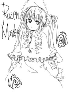 Rating: Safe Score: 0 Tags: 1girl bangs dress flower greyscale image jewelry long_hair looking_at_viewer monochrome rose shinku simple_background solo upper_body white_background User: admin