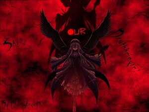 Rating: Safe Score: 0 Tags: 1girl akemi_homura black_wings dress feathered_wings feathers hairband image long_hair solo suigintou very_long_hair wings User: admin
