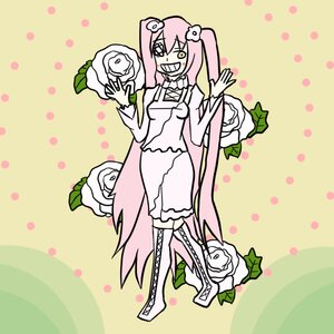 Rating: Safe Score: 0 Tags: 1girl boots cross-laced_footwear dress flower grin hair_ornament image kirakishou long_hair pink_hair polka_dot polka_dot_background rose smile solo thigh_boots thighhighs twintails very_long_hair white_rose User: admin