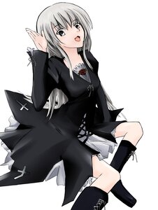Rating: Safe Score: 0 Tags: 1girl :d black_dress black_footwear boots dress eyebrows_visible_through_hair grey_eyes image knee_boots long_hair long_sleeves looking_at_viewer open_mouth silver_hair smile solo suigintou white_background User: admin