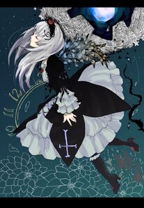 Rating: Safe Score: 0 Tags: 1girl black_dress boots closed_eyes dress flower frilled_sleeves frills gothic_lolita hairband high_heel_boots high_heels image lolita_fashion long_hair long_sleeves profile ribbon rose silver_hair solo suigintou wide_sleeves wings User: admin
