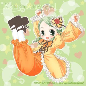 Rating: Safe Score: 0 Tags: 1girl auto_tagged blush dress drill_hair frills full_body green_background green_eyes green_hair heart image kanaria long_sleeves open_mouth orange_dress ribbon shoes smile solo star_(symbol) twin_drills User: admin