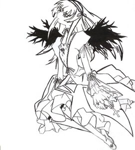 Rating: Safe Score: 0 Tags: 1girl cross dress frills full_body greyscale hairband image long_hair long_sleeves monochrome ribbon simple_background solo standing suigintou wings User: admin