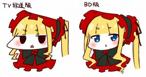 Rating: Safe Score: 0 Tags: 1girl :< bangs blonde_hair blue_eyes blush bow chibi dress eyebrows_visible_through_hair image long_hair open_mouth shinku solo triangle_mouth twintails User: admin