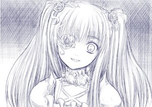 Rating: Safe Score: 0 Tags: 1girl flower hair_flower hair_ornament image kirakishou long_hair looking_at_viewer monochrome rose smile solo two_side_up User: admin