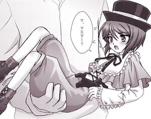 Rating: Safe Score: 0 Tags: 1girl blush boots capelet frills greyscale hat image long_sleeves monochrome nagae_iku open_mouth ribbon shawl short_hair sitting solo solo_focus souseiseki User: admin