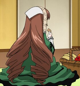 Rating: Safe Score: 0 Tags: 1girl basket brown_hair food holding holding_food image long_hair long_sleeves solo suiseiseki very_long_hair User: admin