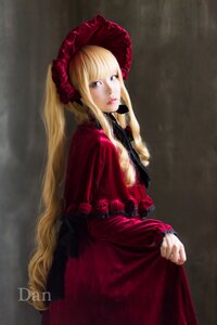 Rating: Safe Score: 0 Tags: 1girl blonde_hair blue_eyes bonnet dress lips long_hair long_sleeves looking_at_viewer red_dress shinku solo twintails very_long_hair User: admin