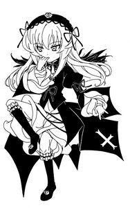 Rating: Safe Score: 0 Tags: 1girl dress full_body greyscale hairband image lolita_hairband long_hair long_sleeves looking_at_viewer monochrome ribbon solo suigintou wings User: admin