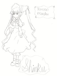 Rating: Safe Score: 0 Tags: 1girl bow bowtie dress full_body greyscale hat image long_hair long_sleeves looking_at_viewer monochrome shinku solo standing striped striped_background vertical_stripes User: admin